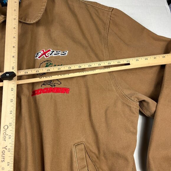 Tri Mountain Mens Bomber Jacket Brown Dixie Horse & Mule Work Field Zip Coat XL - Picture 9 of 11